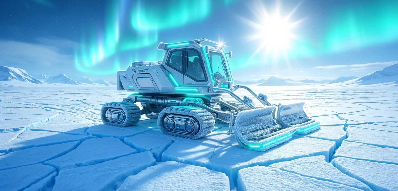 Arctic exploration vehicle on ice